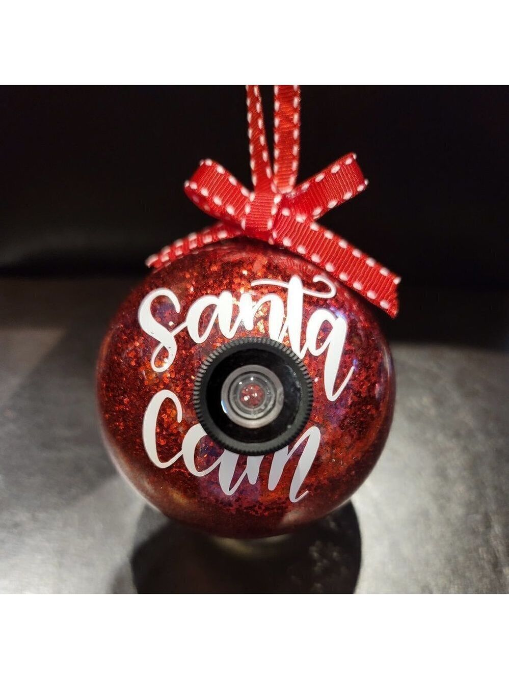 Santa's Always Watching  Santa Cam Hand Crafted ornament